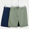 2pk Cotton Rich Tea Dyed Chino Shorts