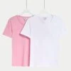 2pk Pure Cotton Crew Neck Regular Fit T-Shirts 1 2pk Pure Cotton Crew Neck Regular Fit T-Shirts -M&S 2pk Pure Cotton Crew Neck Regular Fit T Shirts