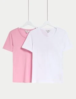 2pk Pure Cotton Crew Neck Regular Fit T-Shirts