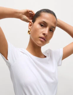 2pk Pure Cotton Crew Neck Regular Fit T-Shirts -M&S 2pk Pure Cotton Crew Neck Regular Fit T Shirts 3