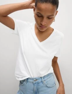 2pk Pure Cotton V-neck T-Shirts -M&S 2pk Pure Cotton V neck T Shirts 2