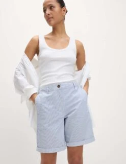 2pk Cotton Rich Tea Dyed Chino Shorts -M&S 2pk cotton rich tea dyed chino shorts 15