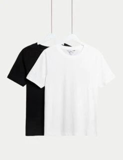 2pk Pure Cotton T-Shirt 15 2pk Pure Cotton T-Shirt -M&S 2pk pure cotton t shirt 5
