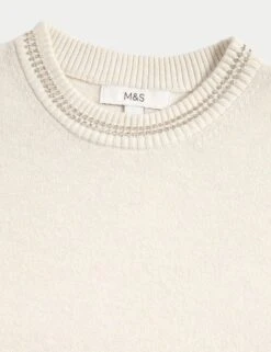 Air-Yarn Embellished Crew Neck Jumper -M&S Air Yarn Embellished Crew Neck Jumper 4