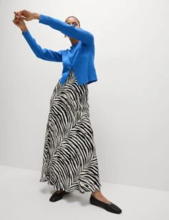 Animal Print Maxi Slip Skirt