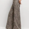 Animal Print Wide Leg Jeans