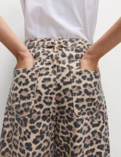 Animal Print Wide Leg Jeans -M&S Animal Print Wide Leg Jeans 4