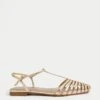 Ankle Strap T Bar Flat Pointed Sandals -M&S Ankle Strap T Bar Flat Pointed Sandals