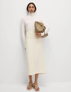 Boucle Split Back Midaxi A-Line Skirt With Wool -M&S Boucle Split Back Midaxi A Line Skirt with Wool 2