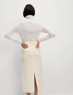 Boucle Split Back Midaxi A-Line Skirt With Wool -M&S Boucle Split Back Midaxi A Line Skirt with Wool 3