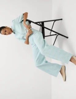 Boucle Tweed Textured Wide Leg Trousers -M&S Boucle Tweed Textured Wide Leg Trousers 5