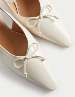 Bow Slip On Kitten Heel Slingback Shoes 15 Bow Slip On Kitten Heel Slingback Shoes -M&S Bow Slip On Kitten Heel Slingback Shoes 2