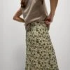 Chiffon Floral Midi Circle Skirt