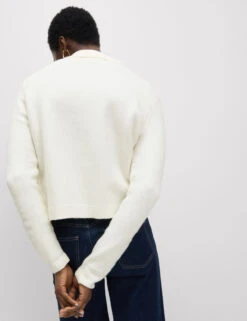 Collared Neck Relaxed Fit Knitted Jacket 18 Collared Neck Relaxed Fit Knitted Jacket -M&S Collared Neck Relaxed Fit Knitted Jacket 3