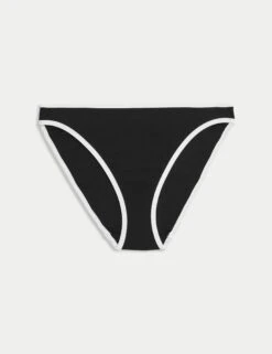 M&S -M&S Contrast Trim High Leg Bikini Bottoms 1