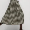 Cotton Blend Checked Midaxi A Line Skirt -M&S Cotton Blend Checked Midaxi A Line Skirt