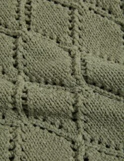 Cotton Blend Diamond Stitch Knitted Vest -M&S Cotton Blend Diamond Stitch Knitted Vest 5