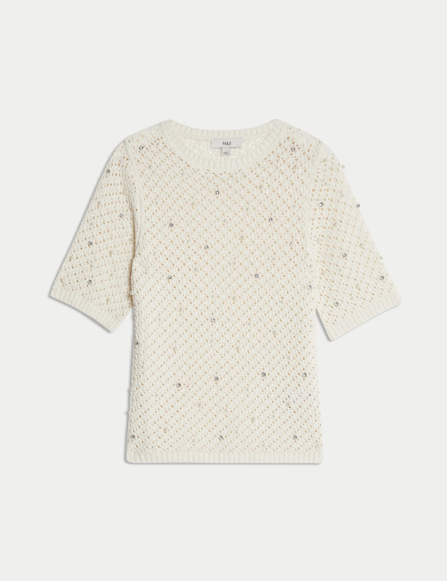 Cotton Blend Embellished Knitted Top 4 Cotton Blend Embellished Knitted Top - Image 2