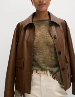 Cotton Blend Metallic Jumper With Linen -M&S Cotton Blend Metallic Jumper with Linen 4