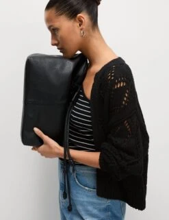 Cotton Blend Open Stitch Cropped Cardigan -M&S Cotton Blend Open Stitch Cropped Cardigan 4