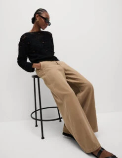 Cotton Blend Open Stitch Relaxed Cropped Jumper 24 Cotton Blend Open Stitch Relaxed Cropped Jumper -M&S Cotton Blend Open Stitch Relaxed Cropped Jumper 5