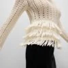 Cotton-Blend Textured Fringe Jumper -M&S Cotton Blend Textured Fringe Jumper