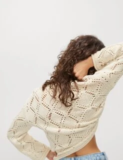 Cotton Blend Textured Jumper -M&S Cotton Blend Textured Jumper 3