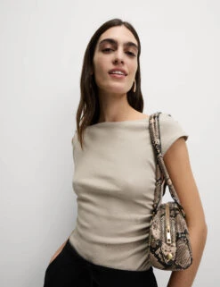 Cotton Rich Asymmetric Neck Vest -M&S Cotton Rich Asymmetric Neck Vest 2