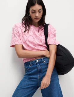 Cotton Rich Broderie T-Shirt