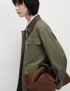 Cotton Rich Collared Short Utility Jacket -M&S Cotton Rich Collared Short Utility Jacket 2