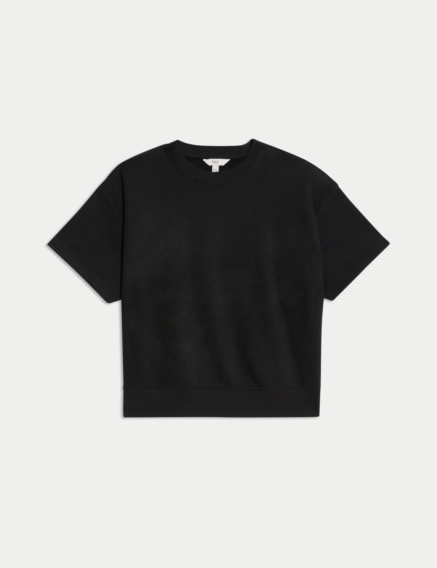 Cotton Rich Crew Neck Cropped Sweatshirt 4 Cotton Rich Crew Neck Cropped Sweatshirt - Image 2