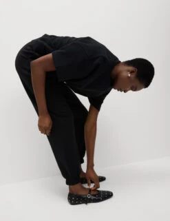 Cotton Rich Drawstring Cuffed Joggers -M&S Cotton Rich Drawstring Cuffed Joggers 4