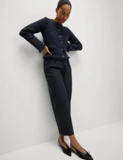 Cotton Rich Knitted Crew Neck Fringe Cardigan -M&S Cotton Rich Knitted Crew Neck Fringe Cardigan 4