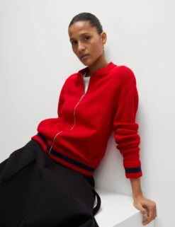 Cotton Rich Relaxed Bomber Cardigan