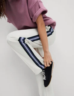 Cotton Rich Retro Side Stripe Joggers -M&S Cotton Rich Retro Side Stripe Joggers 2