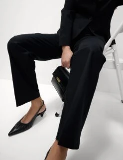 Cotton Rich Straight Leg Trousers