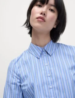 Cotton Rich Striped Fitted Shirt -M&S Cotton Rich Striped Fitted Shirt 3