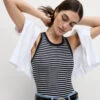 Cotton Rich Striped Secret Support Vest