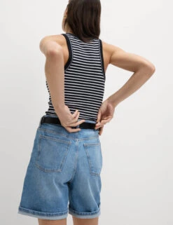 Cotton Rich Striped Secret Support Vest -M&S Cotton Rich Striped Secret Support Vest 4