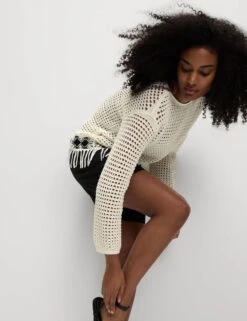 Cotton Rich Textured Fitted Jumper -M&S Cotton Rich Textured Fitted Jumper 3