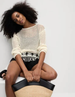 Cotton Rich Textured Fitted Jumper -M&S Cotton Rich Textured Fitted Jumper 4