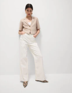 Cotton Rich Textured Knitted Blazer -M&S Cotton Rich Textured Knitted Blazer 2