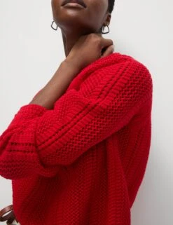 Cotton Rich Textured Relaxed Jumper