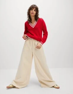 Cotton Rich Textured Tipped Detail Jumper -M&S Cotton Rich Textured Tipped Detail Jumper 2