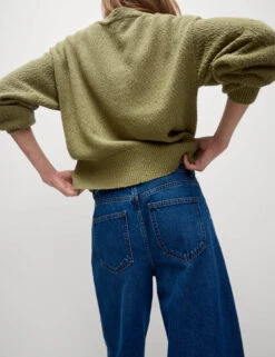 Cotton Rich Textured V-Neck Relaxed Cardigan -M&S Cotton Rich Textured V Neck Relaxed Cardigan 4