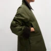 Cotton Rich Waxed Quilted Parka Coat -M&S Cotton Rich Waxed Quilted Parka Coat