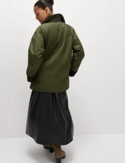 Cotton Rich Waxed Quilted Parka Coat -M&S Cotton Rich Waxed Quilted Parka Coat 3