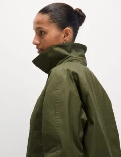 Cotton Rich Waxed Quilted Parka Coat -M&S Cotton Rich Waxed Quilted Parka Coat 5