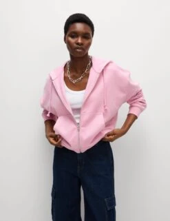 Cotton Rich Zip Up Hoodie -M&S Cotton Rich Zip Up Hoodie 2