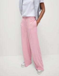 Crepe Elasticated Waist Wide Leg Trousers -M&S Crepe Elasticated Waist Wide Leg Trousers 4